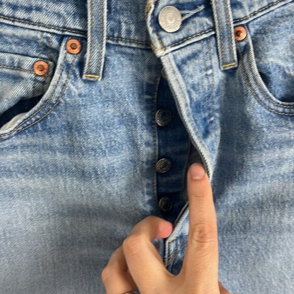 Levis Red Tab Cut Off Button-Fly Jean Shorts - Picture 3 of 8